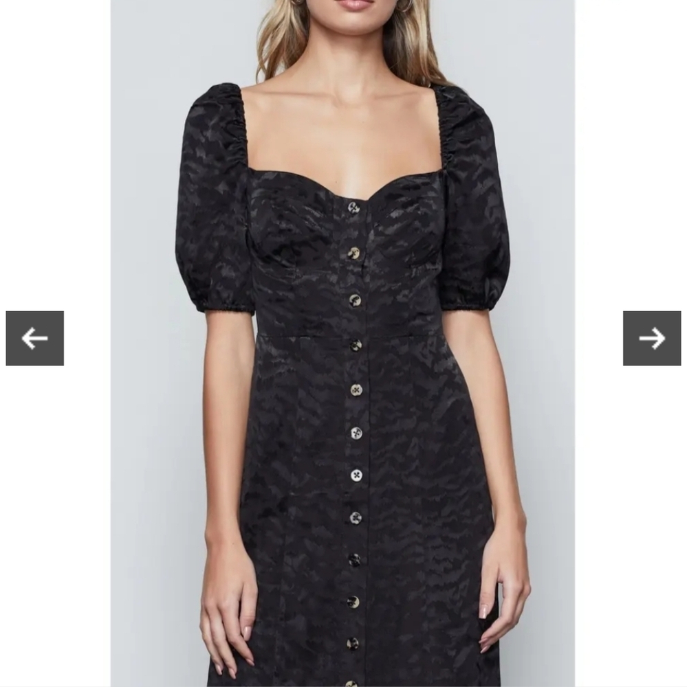 Good American | Sweetheart Neckline Black Midi Dress L, Black‎ - Picture 4 of 10